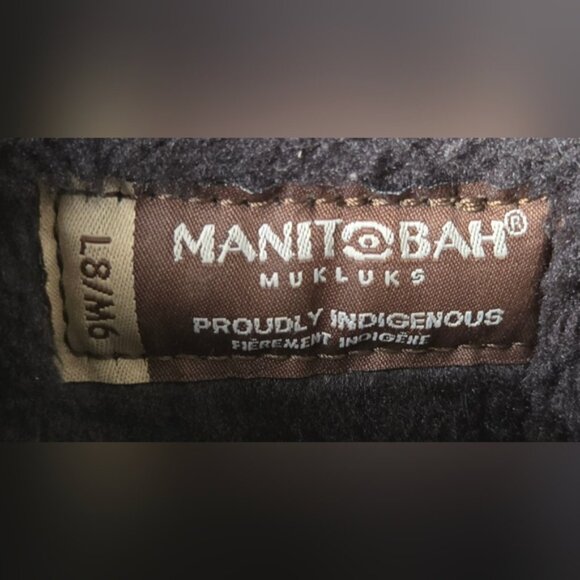 Manitobah Mukluks Black Suede Fur Beaded Tall Boots Women’s 8 Vibram Sole Canada - Picture 9 of 11